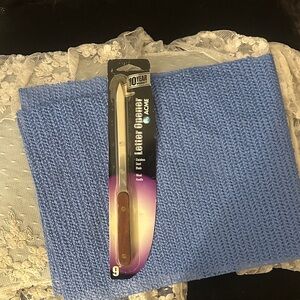 ACME Letter Opener with Wooden Handle and Purple Packaging